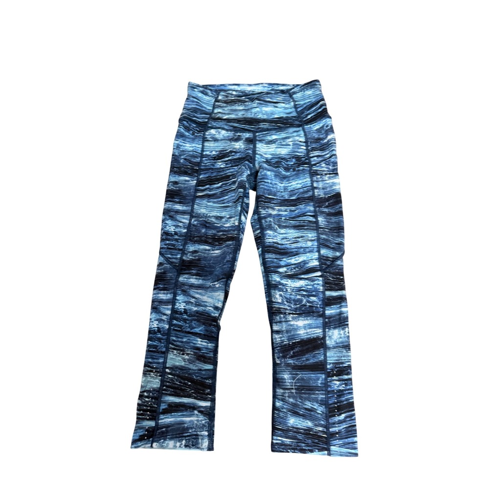 Lululemon Speed Up Crop 10" High Rise Leggings Blue Intersect Multi Size 4